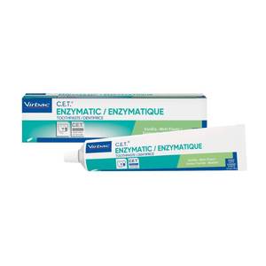lot 16196 image: Virbac C.E.T. Enzymatic Toothpaste Eliminates Bad Breath by Removing Plaque and Tartar Buildup Best Pet Dental Care Toothpaste Vanilla Mint Flavor 2.5 Oz Tube - Retail $12