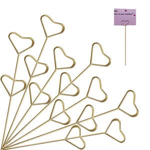lot 16202 image: 40Pcs Floral Pick Card Holder, Card Holder for Flower Arrangement, Gift Card Tree Holder, Photo Memo Holder Pick Stick, 12 Inch Suitable for Wedding Birthday Party Flower Gifts (Heart) - Retail $5