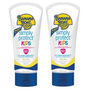 lot 20281 image: Banana Boat 100percent Mineral Kids Sunscreen Lotion SPF 50, Twin Pack  Banana Boat Mineral Sunscreen for Kids, Childrens Sunblock SPF 50, Oxybenzone-Free, 6oz each (Pack of 2) - Retail $14
