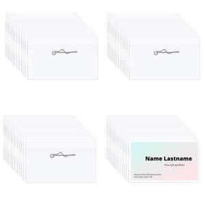 lot 20283 image: 50 PCS Pin Style Name Badge Holders Plastic ID Name Tags with Pins Clear Name Tags with Inserts ID Card Horizontal Name Badge Holders Name Badge Sleeve 3 x 1.65 inch for Office School Conference - Retail $10
