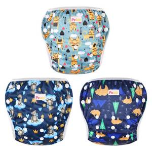 lot 20289 image: Pedobi Reusable Baby Swim Diapers, Adjustable Diaper Swim for Toddlers 9 Months - 3 Years Old, 3 Pack for Swimming Lessons (Bear, Large) - Retail $314