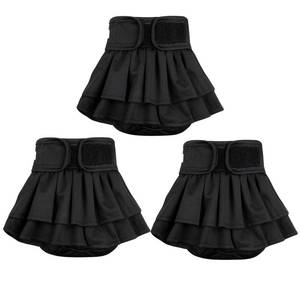 lot 20296 image: wegreeco Dog Diapers Female (3 Pack), Highly Absorbent Dog Diapers for Female Dogs, Washable in Heat, Incontinence, or Excitable Urination (Black, Medium) - Retail $19