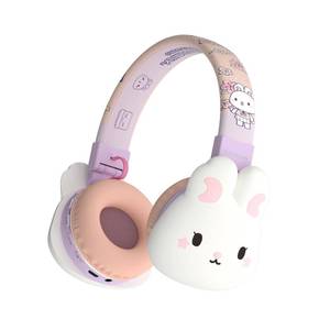 lot 20298 image: YLFASHION Kids Bluetooth Headphones, Wireless and Wired Over-Ear with Rabbit Design, Built-in Mic, Volume Limited, Comfortable and Foldable, for Children and AdultsSchooliPadTabletAirplane (Purple) - Retail $30
