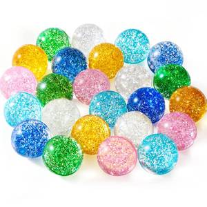 lot 6390 image: Ayfjovs 24PCS Glitter Bouncy Balls for Kids Party Favors, 32mm 6 Colors Rubber Bounce Balls Bulk, Easter Bag Filling, Easter Basket Stuffers - Retail $10