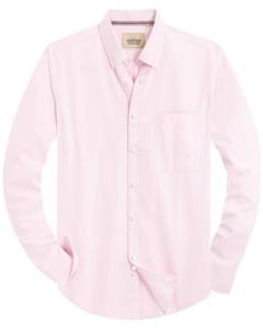 lot 6391 image: Alimens and Gentle Mens Solid Oxford Shirt Long Sleeve Dress Shirt Work Casual Button Down Shirts with Pocket Light Pink - Retail $24