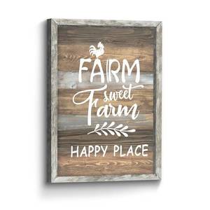 lot 6392 image: Quotes Picture Framed Wall Art Farm Sweet Saying Wooden Print Rustic Positive Words Painting Inspirational Farmhouse Sign Artwork for Home Living Room Decor