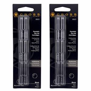 lot 6393 image: A2 Packs - Cross Fountain Pen Cartridge Ink Refills, Black Ink Cartridges, 6 per card (8921) - Retail $20