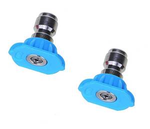 lot 6395 image: Lheng 2Pcs Large Aperture Blue Color Pressure Washer Accessories Kit Spray Nozzle Tips uick Connecting Pivoting Coupler 14 inch colorfts white instead of blue as shown in stock footage