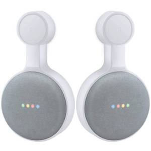 lot 6411 image: AMORTEK Outlet Wall Mount Holder for Google Home Mini (1st and 2nd Genernation), A Space-Saving Accessories for Google Nest Mini Speaker (White) - Retail $11