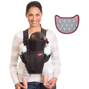 lot 6412 image: Infantino Swift Classic Carrier with Pocket, 2-Ways to Carry Carrier with Wonder Bib and Essentials Storage Front Pocket for Babies 8-25lb, Adjustable Strap, Black - Retail $23