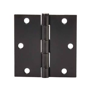 lot 6420 image: Amazon Basics Interior Door Hinge, Square, 3.5 x 3.5 Inch, Matte Black - Pack of 12 - Retail $15