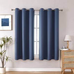 lot 6430 image: ChrisDowa Small Window Curtains 40 inches Long for Bedroom - Grommet Short Thermal Insulated Room Darkening Curtains for Kitchen (2 Panels, Stone Blue, 29 x 40 Inch) - Retail $19