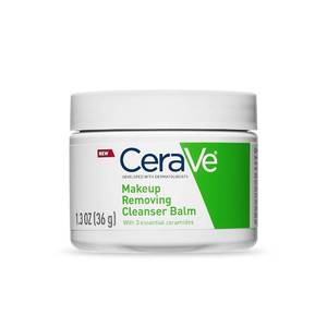 lot 6438 image: CeraVe Cleansing Balm Makeup Remover, Waterproof Makeup Remover With Ceramides and Plant-Based Jojoba Oil To Nourish and Hydrate, Non-Comedogenic and Fragrance Free, 1.3 Oz - Retail $12