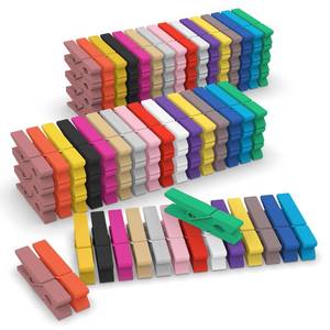 lot 6441 image: (Pack of 128) Mini Wooden Colored clothespins,16 coloers Each 8pcs - Retail $8