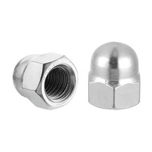 lot 6443 image: uxcell 716-14 Acorn Cap Nuts, 10Pcs 304 Stainless Steel Dome Cap Head Acorn Nut Hardware Nuts for Bolt Cover, Silvery - Retail $10in
