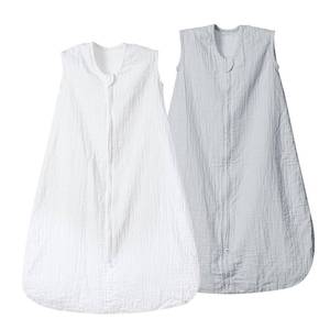 lot 6459 image: davidfts kids Muslin Cotton Baby Sleep Sack 6-12 Months, 2 Pack 100percent Cotton Sleeping Bag for Summer, TOG 0.5 Baby Wearable Blankets with 2-Way Zipper, Soft Sleep Sacks for Newborn Infant, White and Grey - Retail $71