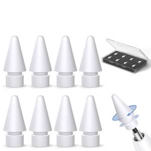 lot 6477 image: Inesore 8 Pack for Apple Pencil Tips Replacement Accessories,Compatible with Apple Pencil Pro2nd Generation1st GenerationUSB C,iPencil Nib for iPad ProAirMini,for Drawing Writing - Retail $13