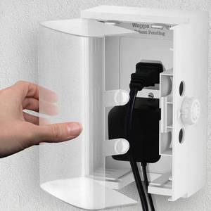 lot 6478 image: Clear Outlet Cover Box Patented Double Lock for Much Better Toddler Proofing, Easier Operation, Simple 3 Step Install with Included Screws. Provides Extra Space Inside for Plugs - Retail $10