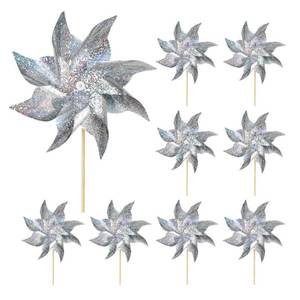 lot 6479 image: HOOSUN 10 Pack Reflective Pinwheels for Yard and Garden,Wind Spinners Outdoor Bird Scare Devices,Sparkly Windmills for Garden Decor Scare Birds Away Wind Spinners for Outside Patio Yard Lawn - Retail $10