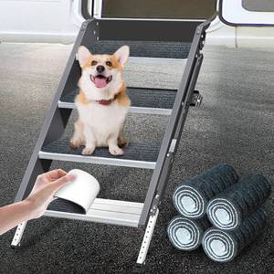 lot 6481 image: NKJVE RV Step Covers,22x8in, 4 Pack RV Step Rug, Compatible with Step for Mobile Home, Camper, Camper Step Covers Protects Your RV from Unwanted Tracked in Dirt&nbsp