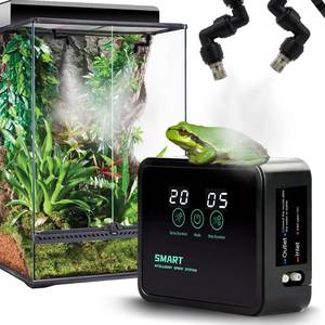lot 6486 image: MECESOR Reptile Humidifiers Smart Misting System for Herps Terrariums, Reptile Mister Automatic with Timer, 360° Adjustable Misting Nozzles for Chameleons, Snake, Frog, Turtle, Lizard - Retail $25