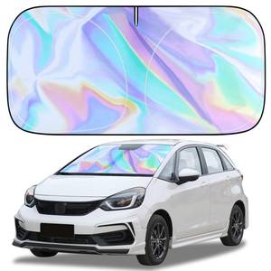 lot 6493 image: Windshield Sun Shade, Car Window Shades, Car Sun Shade for Front Windshield Cover, Upgraded 300T Iridescent Titanium Silver Visor Blocks 99.9percent SunUV, Small-57x 27.5in for Compact Sedan,Small SUV&nbsp