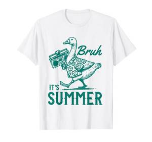 lot 6496 image: Cute Silly Goose Summer Vibes Beach Vintage Bruh Itfts Summer T-Shirt Color light blue instead of white size Small - Retail $18