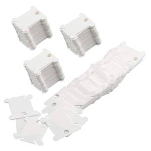 lot 8115 image: Embroidery Floss Bobbins, 128 Pcs Embroidery Floss Organizer, Plastic Embroidery Thread Cards for Cross Stitch Thread Holder Sewing Storage(White) - Retail $5