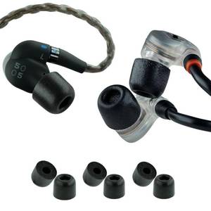 lot 8118 image: Comply 500 Core Series  Memory Foam Replacement IEM Ear Tips for KZ, Moondrop, FiiO Sennheiser and More  Superior Noise Isolation, Ultimate Comfort, Secure Fit  Black (SML) (3 Pairs) - Retail $14