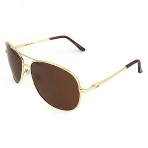 lot 8129 image: JS Premium Military Style Classic Aviator Sunglasses, Polarized, 100percent UV protection for Men Women (Medium Frame - Gold FrameBrown Lens) - Retail $19