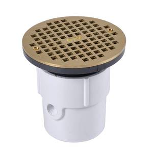 lot 13048 image: Oatey 3 in. or 4 in. PVC General Purpose Drain with 6 in. BR Grate - Retail $42