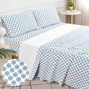 lot 13059 image: Sleepdown Cotton Bed Sheet Set - Mandalas Blue, Twin XL