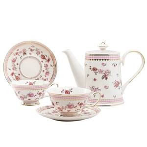 lot 13073 image: Gracie China by Coastline Imports Pink Rose Tea Set, 34-Ounce  7-Ounce - Retail $38