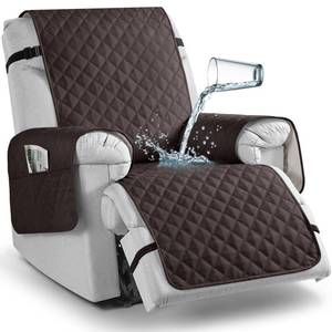 lot 13083 image: TAOCOCO Waterproof Recliner Chair Covers with Leg Strap 1 Piece Oversized Recliner Covers for Large Recliner for Pets Kids, Washable Reclining Chair Furniture Protector(28ftft Oversized, Chocolate) - Retail $30