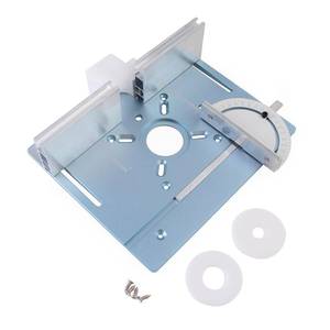 lot 13092 image: JCFANTS Aluminum Router Insert Plate with Pre-Drilled Holes for Trimming Machine, Router Base Plate Woodworking Router Flip Plate - Retail $30