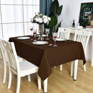 lot 13094 image: KAIPHO Brown Rectangle Tablecloth Waterproof Stain Resistant Wrinkle Free Square Table Cloth 210GSM Polyester Wipeable Table Cover for Party, Banquet, Indoor and Outdoor - Rectangular, 54 x 54 inch - Retail $13
