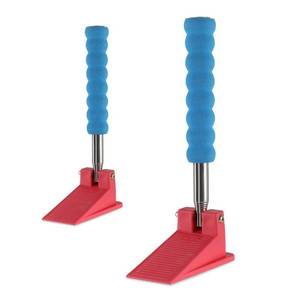 lot 2349 image: Long Handle Door Stopper Wedge - Set of 2 - Heavy-Duty, Adjustable, Non-Slip Rubber Wedge, Extendable Handle for Seniors, Arthritis-Friendly, Fall Prevention, All Floors, Stops Drafts, No-Bend Design - Retail $20