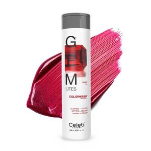 lot 2354 image: Celeb Luxury Gem Lites Colorwash, Professional Semi-Permanent Hair Color Depositing Shampoo, Ruby - Retail $37
