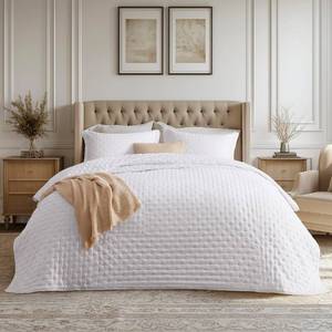 lot 3367 image: Bedsure Quilts Queen Size - Ultra Soft Quilt Bedding Set, White Bedspread Queen Size for Modern Bedroom, Lightweight Comforter with 2 Pillow Shams, 90x96 Inch - Retail $42