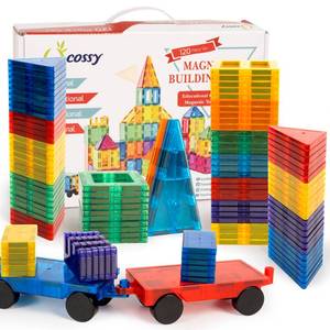 lot 3384 image: cossy 120Pcs Magnetic Tiles Magnetic 3D Building Blocks Set Educational Construction Toys for 3 Year Kids with Stronger Magnets, Educational Toys, Recreational, Conventional - Retail $36