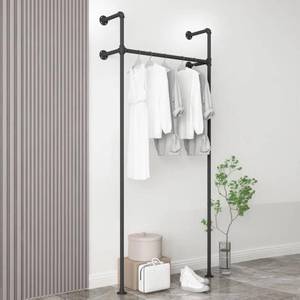 lot 3392 image: OUBITO Industrial Pipe Clothing Rack,Moden Commercial Grade Pipe Clothes Racks,Wall Mounted Closet Storage Rack,Hanging Clothes Retail Display Rack,Heavy Duty Steampunk Garment Racks,Black(Single)&nbsp