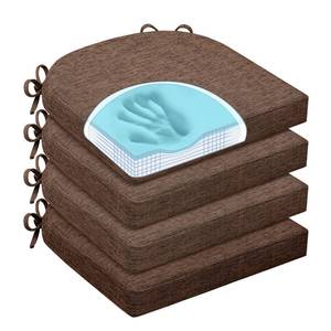 lot 3393 image: HOMELYSIAN Chair Cushions for Dining Chairs, Non Slip Chair Pads with Ties and Washable Covers, Memory Foam Kitchen Chair Cushions Set of 2 16X16inX2.5in, Brown - Retail $55in