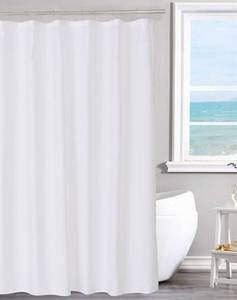 lot 4022 image: NandY HOME Fabric Shower Curtain Liner Solid White with Magnets, Hotel Quality, Machine Washable, 70 x 72 inches for Bathroom - Retail $9