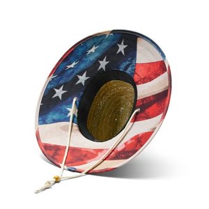 lot 4445 image: Hemlock Hat Co. Lifeguard Straw Hat Liberty Print - Retail $45