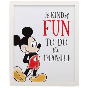 lot 4452 image: Disney Mickey Mouse Do the Impossible Framed Wood Wall Decor - Retail $30