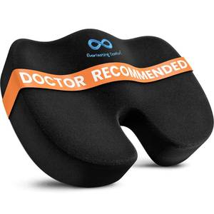 lot 5609 image: Everlasting Comfort Doctor Recommended Memory Foam Seat Cushion for Office Chairs and Car Seat - Ergonomic Office Desk Accessories for Tailbone Pain Relief, Sciatica and Back Support - Retail $48