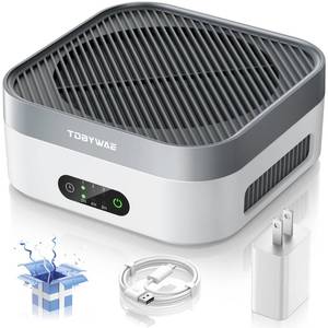 lot 5620 image: TDBYWAE Air Purifier for Home � True HEPA Filter for Pets, Smoke and Allergies  600 Sq Ft Coverage  Ultra-Quiet and Portable for BedroomTravel - Retail $50