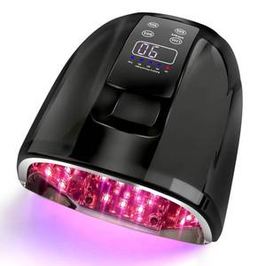 lot 5626 image: 90W Professional Wireless Cordless Rechargeable UV LED Nail Lamp,Nail Lamp Gel Nail Curing Dryer Light for Nails with 45 Beads,4 Timer Setting LCD Display Nail Polish Machine (Black) - Retail $63