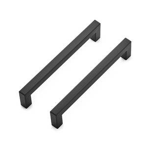 lot 5628 image: Ravinte 12 Pack 6-14 Inch Kitchen Square Cabinet Handles Matte Black Pulls Stainless Steel Drawer Pulls Kitchen Cabinet Hardware Handles - Retail $25