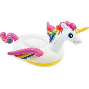 lot 5632 image: Intex Unicorn Inflatable Ride-On Pool Float - 79 L x 55 W x 38 H - Retail $86